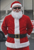 サンタクロース,男性,コスプレ,ひげ,サングラス,赤い服