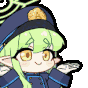 キャラクター,緑髪,エルフ,警官,帽子