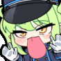 緑髪,警官帽,アニメキャラ,舌を出す