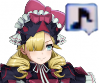 金髪,少女,カチューシャ,ドレス,片目隠れ,リボン,音符,アイコン