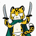 チーター,アニメキャラクター,刀,マント,二刀流