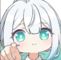 アニメ,女の子,白髪,ショートヘア,碧眼,指差し,アイコン