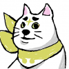 猫,イラスト,白猫,スカーフ,アート,キャラクター