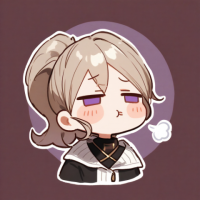 女の子,アニメ風,ポニーテール,紫の目,ふくれっ面,セーター,デフォルメ,イラスト